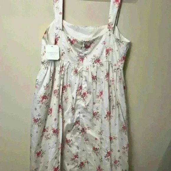NWT Altar'd State SZ L Cream Square Neck Knee-Length Sundress - Picture 2 of 5
